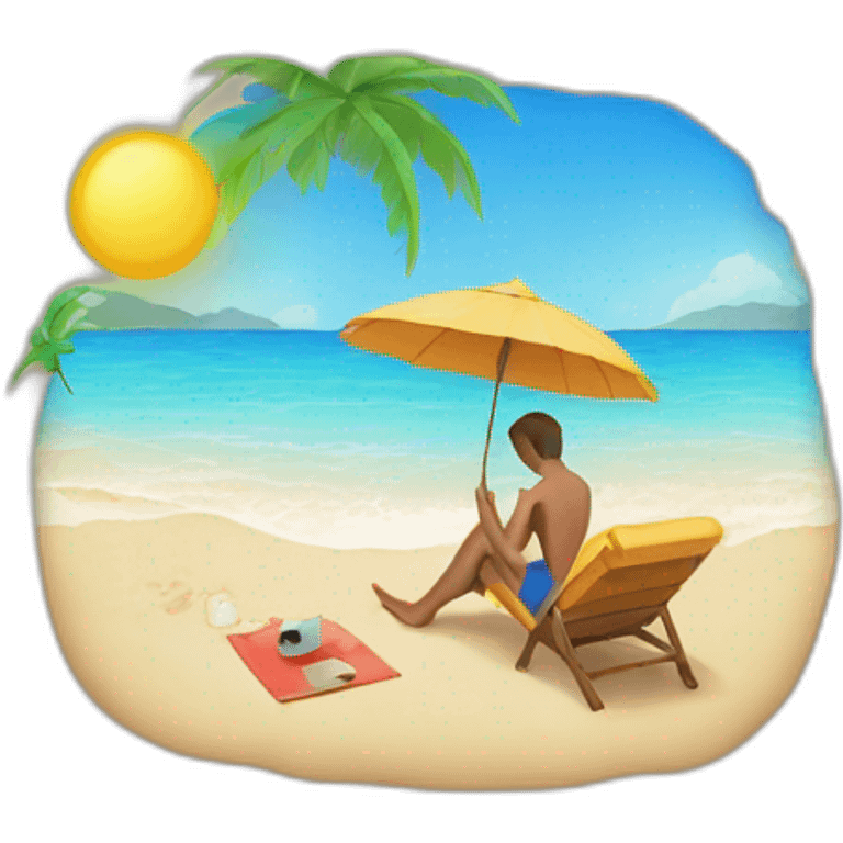 digital-nomad-working-at-beach emoji