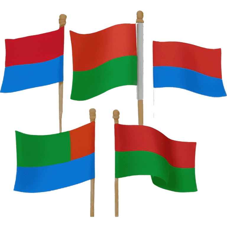 Gipsy flag is blue at the top, red at the bottom and green at the bottom emoji