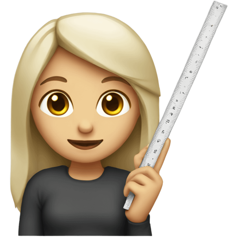 Girl holding a ruler   emoji