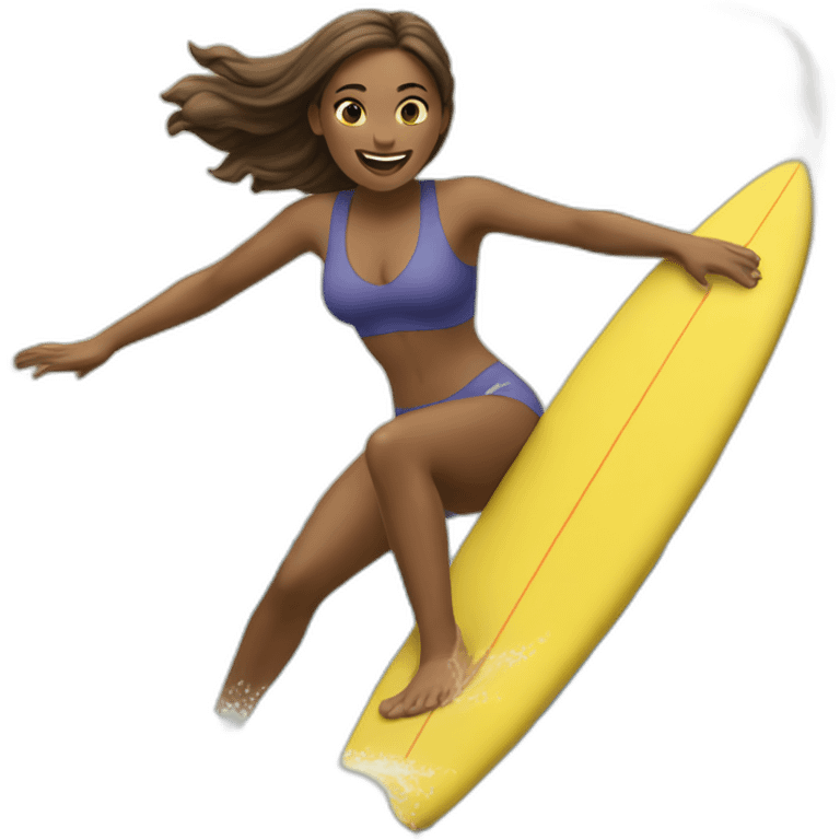 a woman surfing emoji