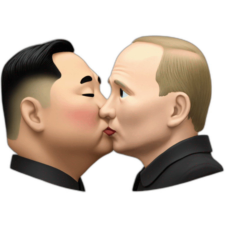 Kim Jong Un kisses vlad putin emoji