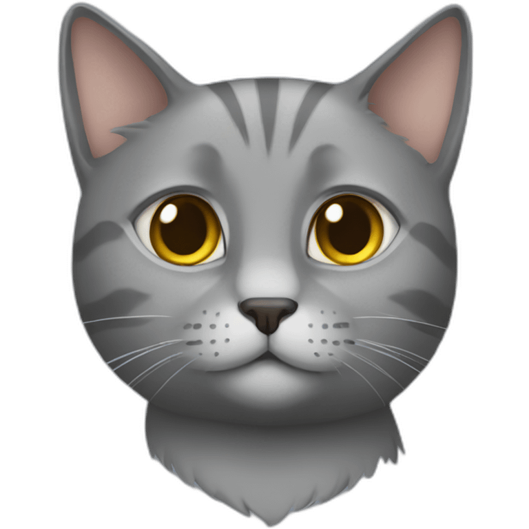 Grey cat handsome emoji