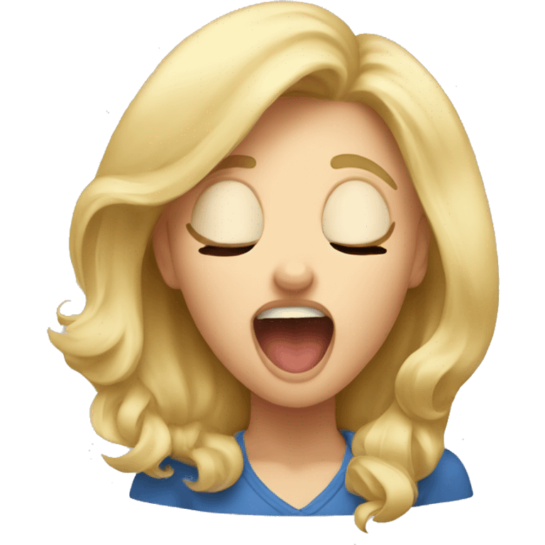 blonde girl yawning  emoji