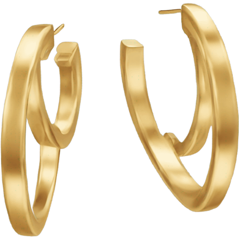 minimal gold hoop Earrings closeup emoji