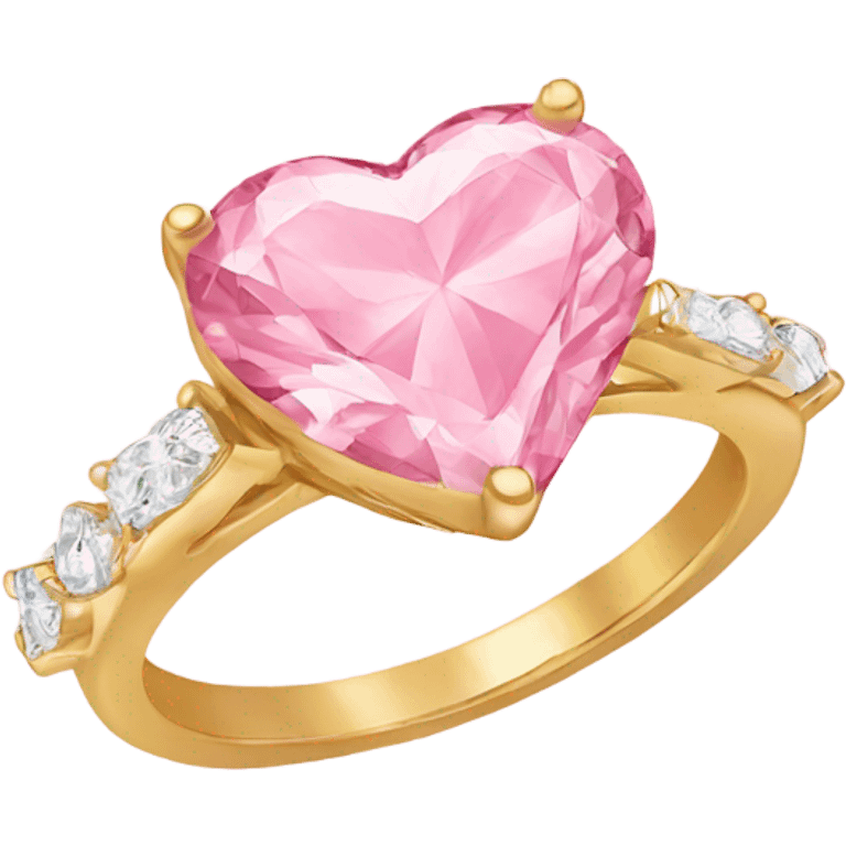 Pink heart engagement ring emoji