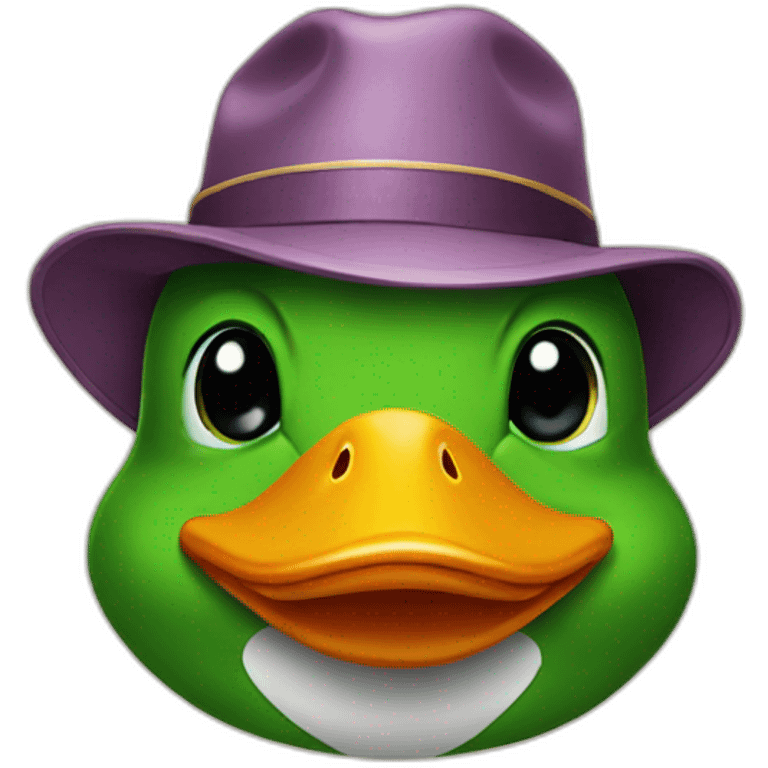 Duck with hat emoji