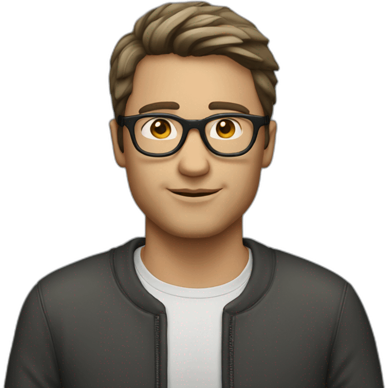 white-male-brunette-black-round-glasses emoji