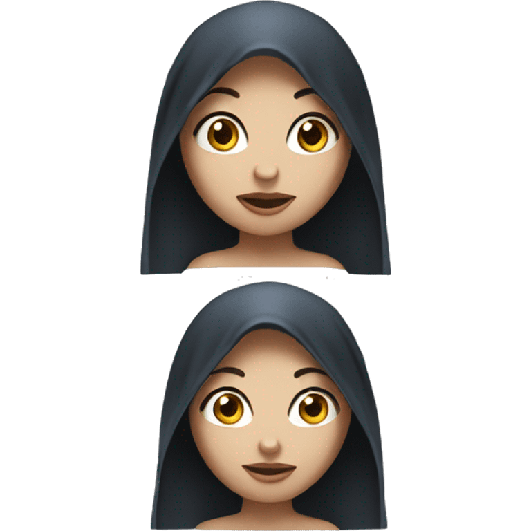 girl with dark hair and blue eyes with towel on head emoji