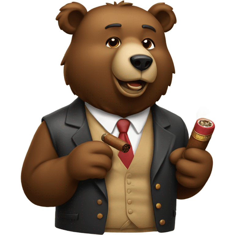 Bear smoking a cigar  emoji