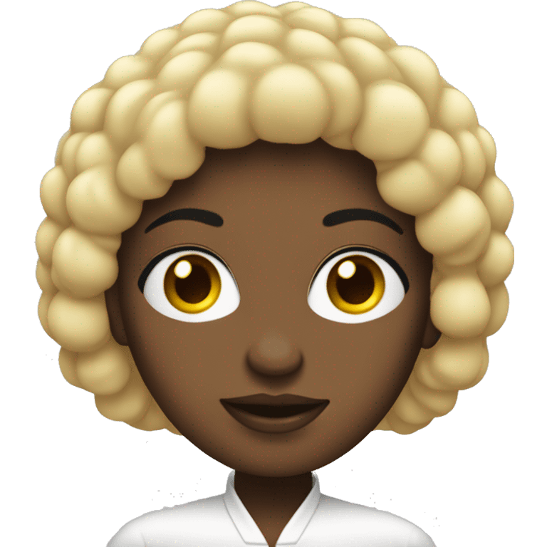 Mujer blanca de pelo negro ojos carmelitas cara redonda  emoji