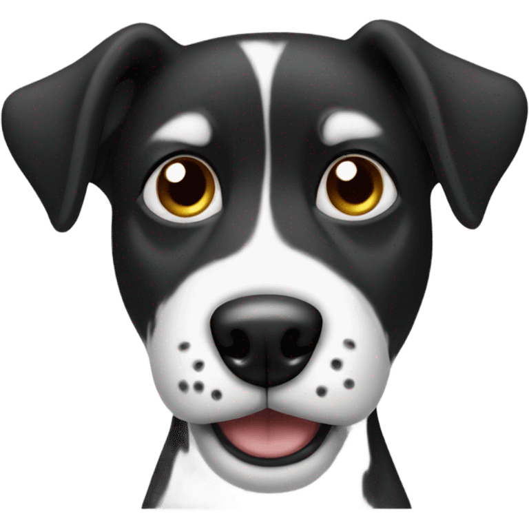 Disturbed doggy, black and white  emoji