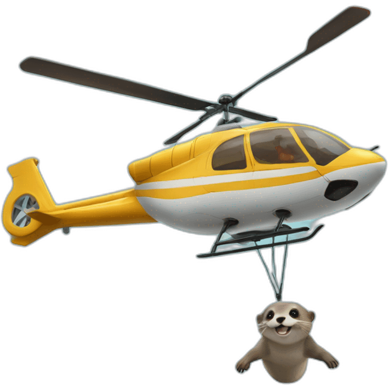 Loutre sur un hélicoptère emoji