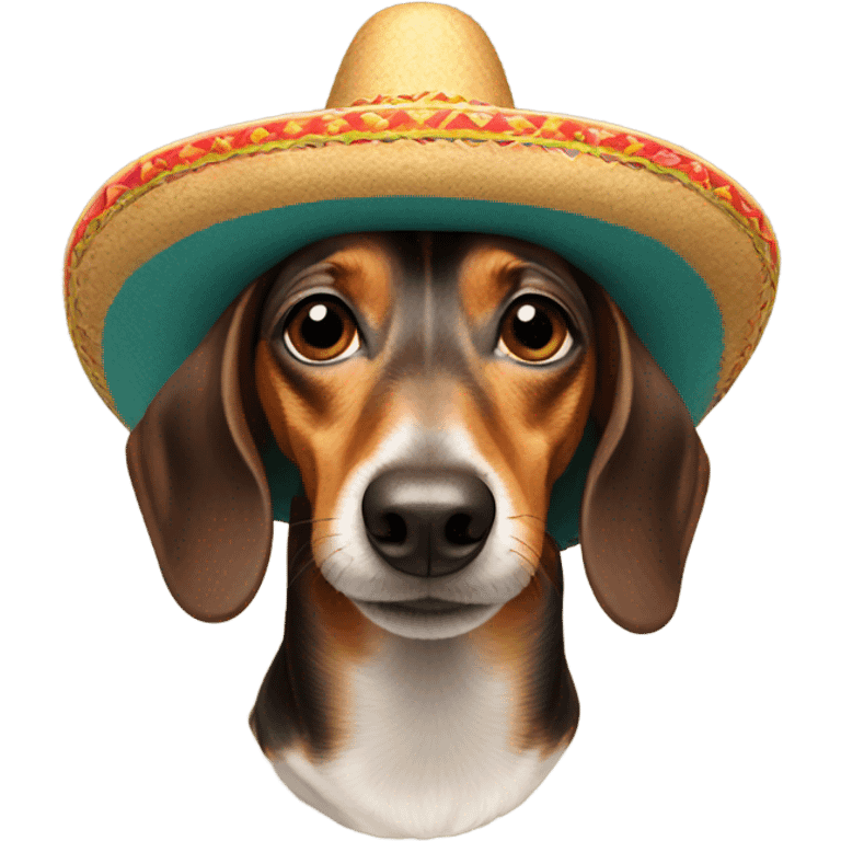 Dachshund with sombrero  emoji