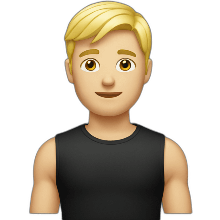 blond guy in black t-shirt emoji