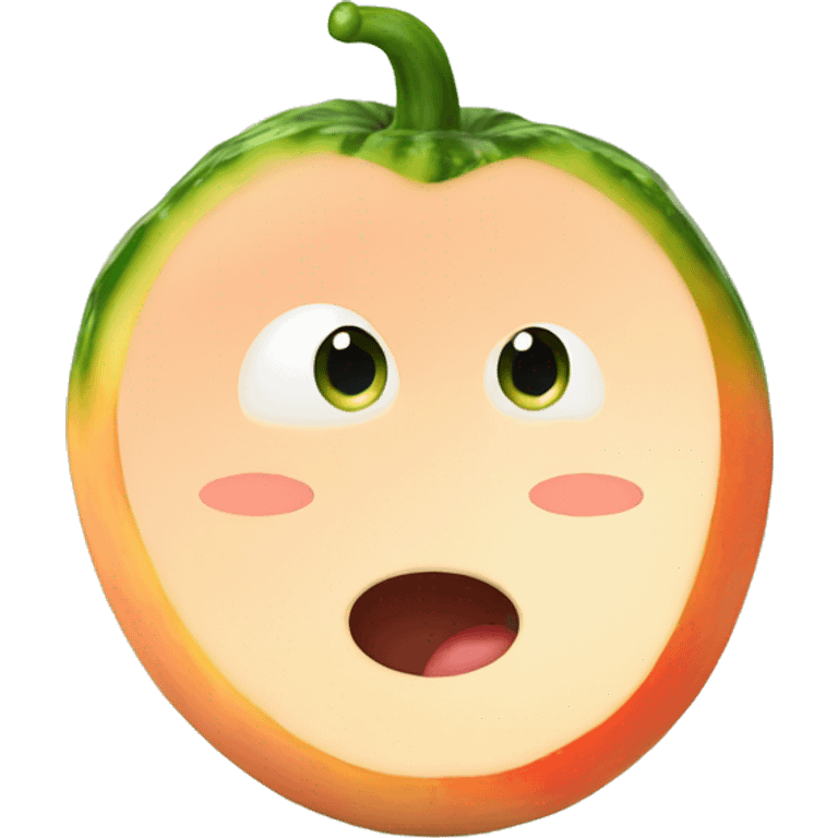 cucumber inside peach emoji