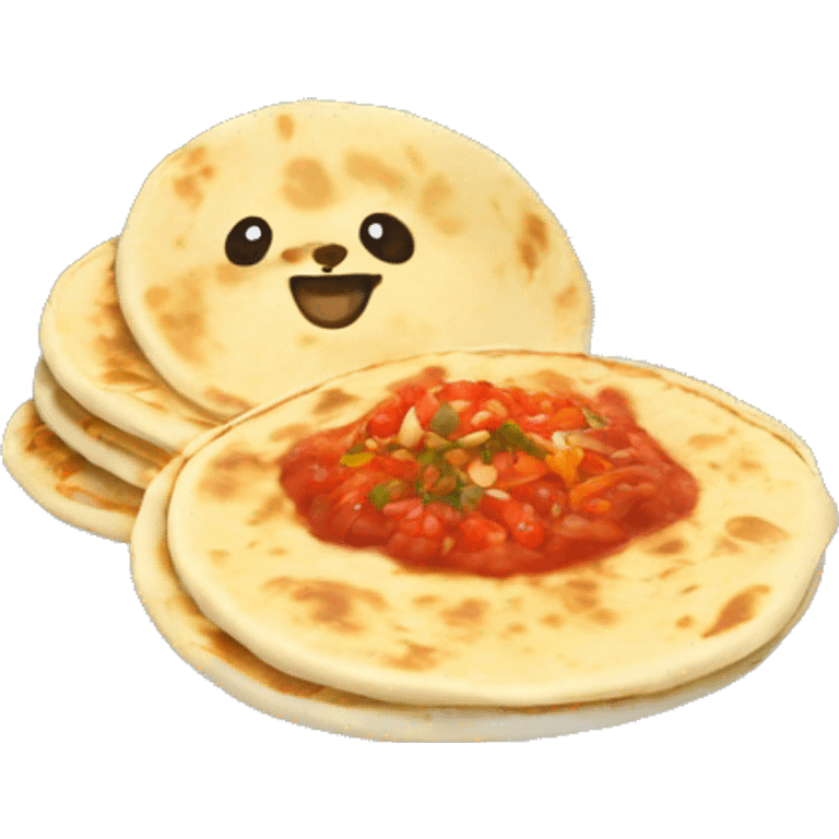 Pupusas add curtido and salsa on it emoji