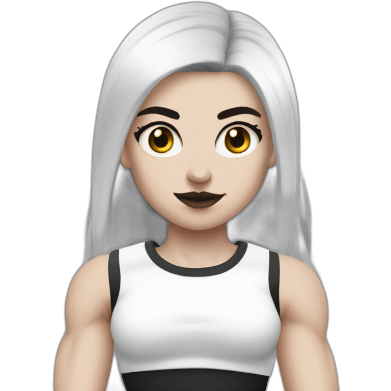 Muscle white goth girl emoji