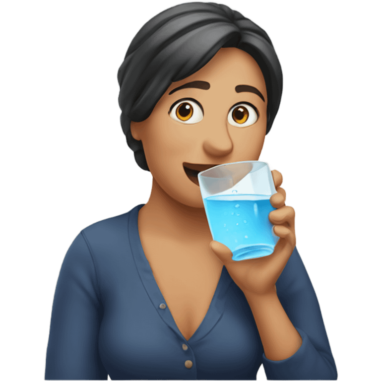 Mrs C drinking water emoji