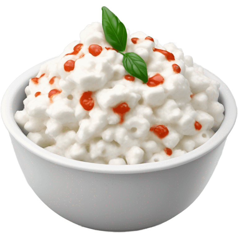 cottage cheese with tabasco and black pepper in a bowl emoji