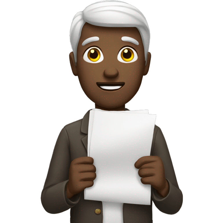 man holding papers emoji