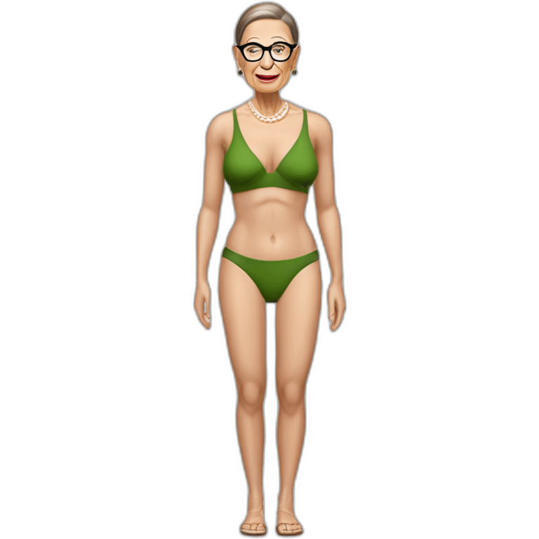 sexy ruth bader ginsburg wearing only a bikini bottoms no top exposed (full body, ios17) emoji