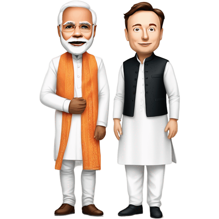 elon musk with modi emoji