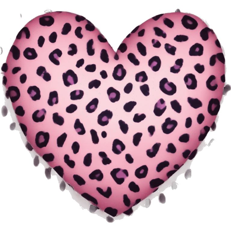 Pastel pink leopard print heart emoji