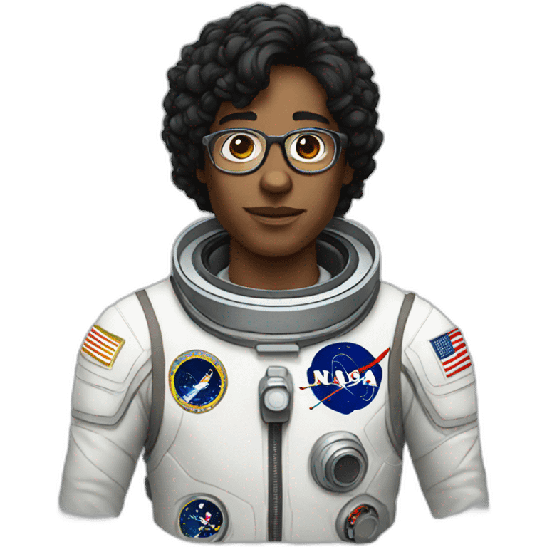 astronaut black hair glasses emoji