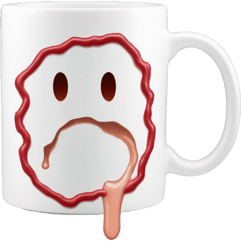 lipstick stain on coffee mug emoji