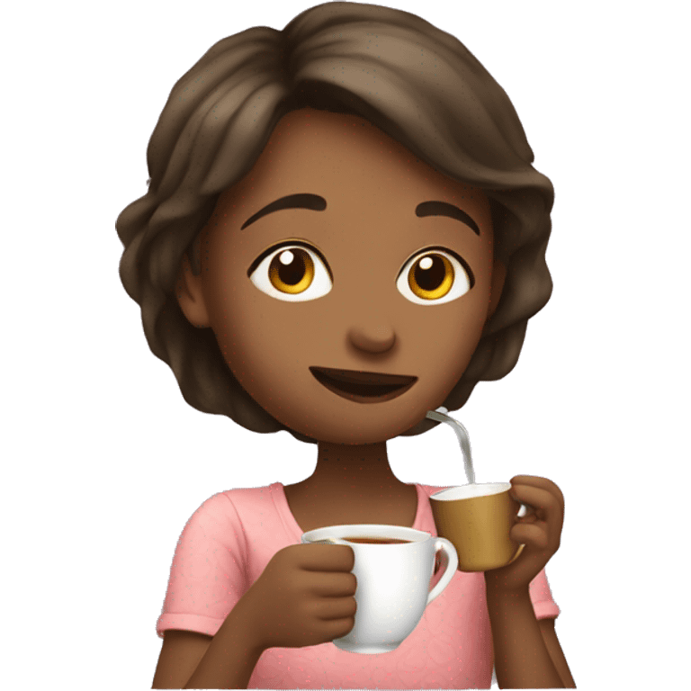 girl drinking tea emoji