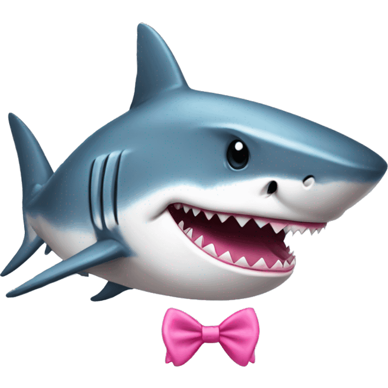 A shark with a pink bow  emoji