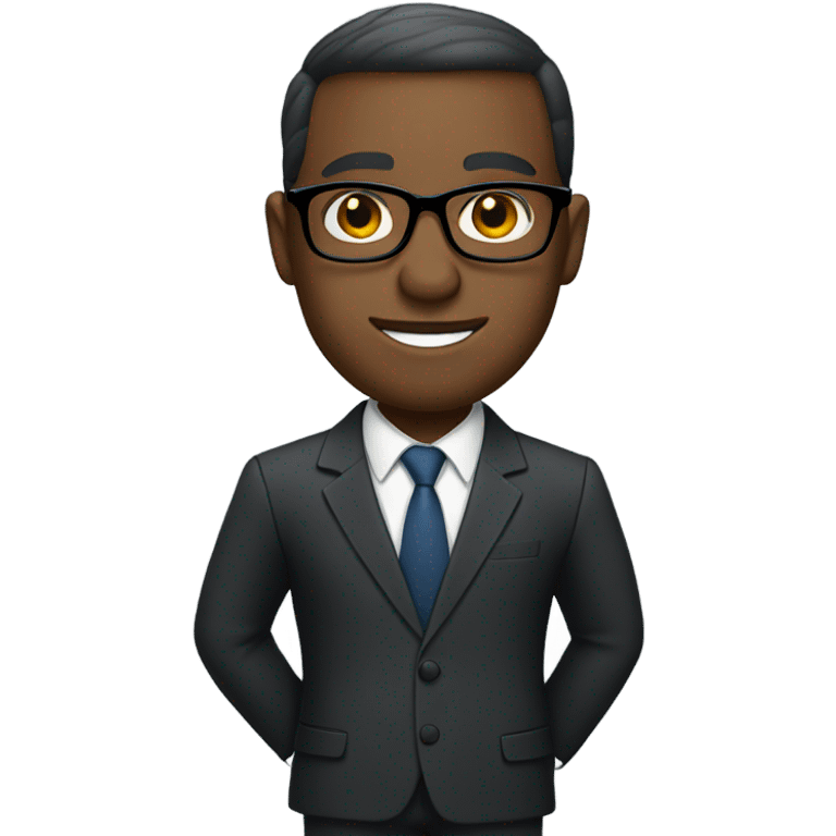 black business man with glasses emoji