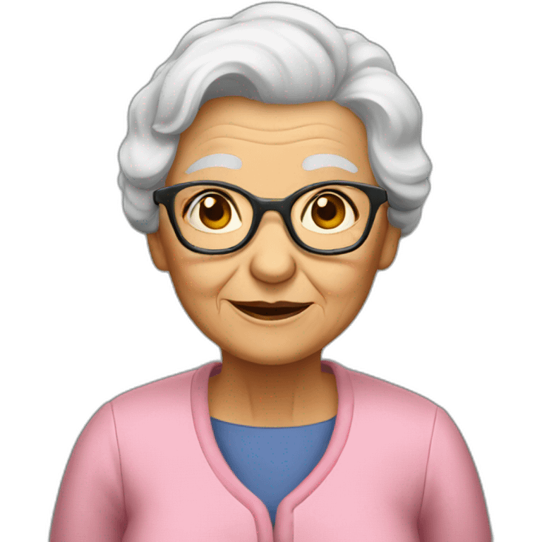 an old women aged of 90 in a school class emoji