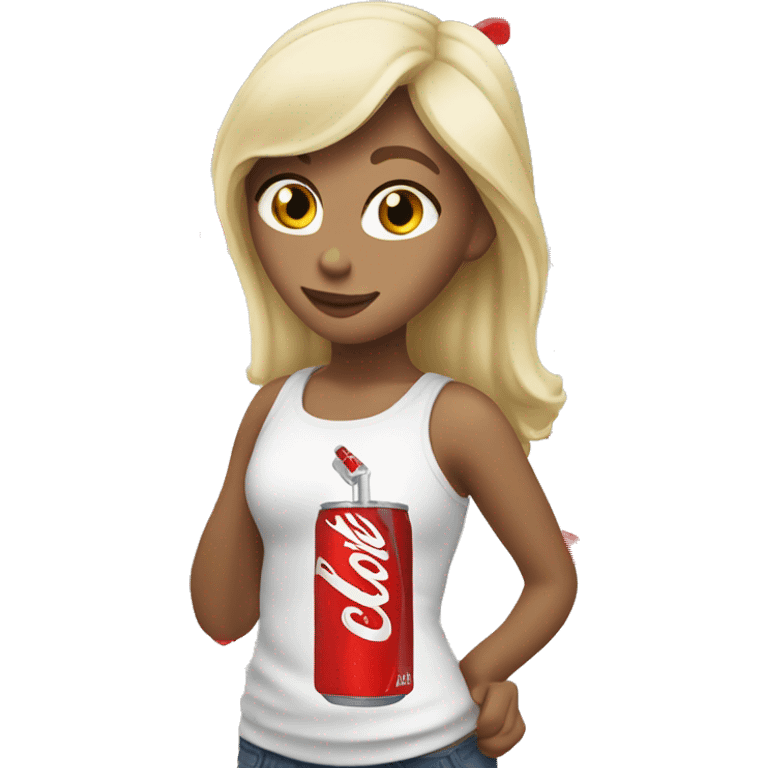 Blonde girl drinking diet coke  emoji