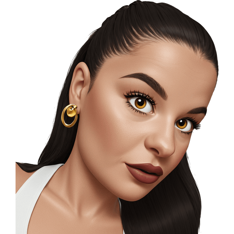 portrait of a girl with earrings emoji