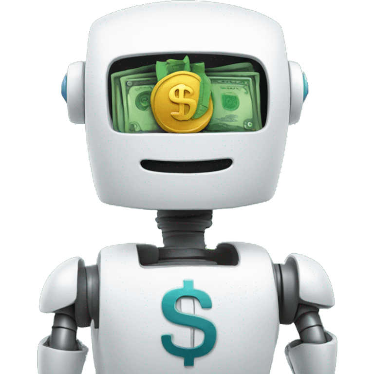 robot with money emoji