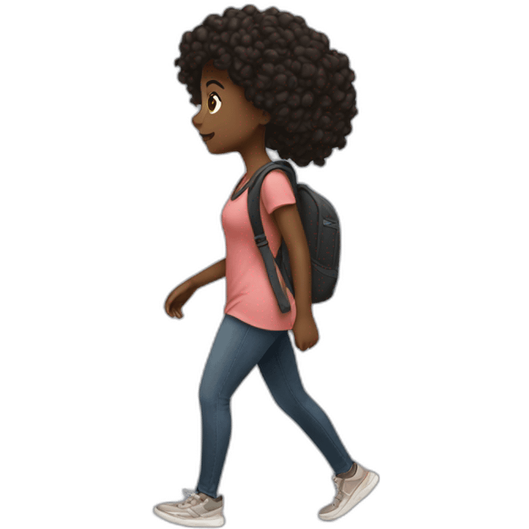 Black girl walking emoji