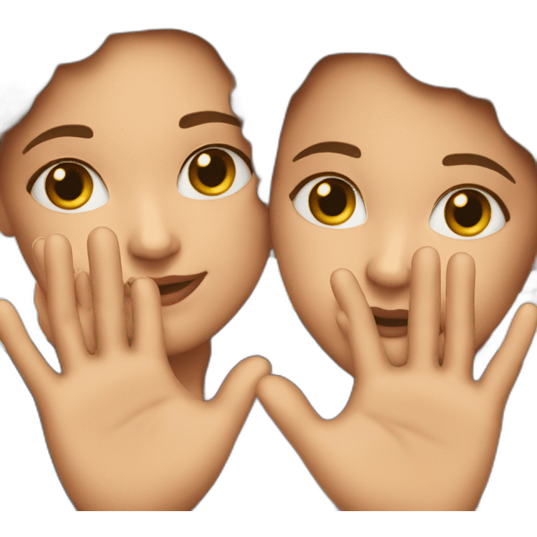 mother and daughter hands touching each other emoji