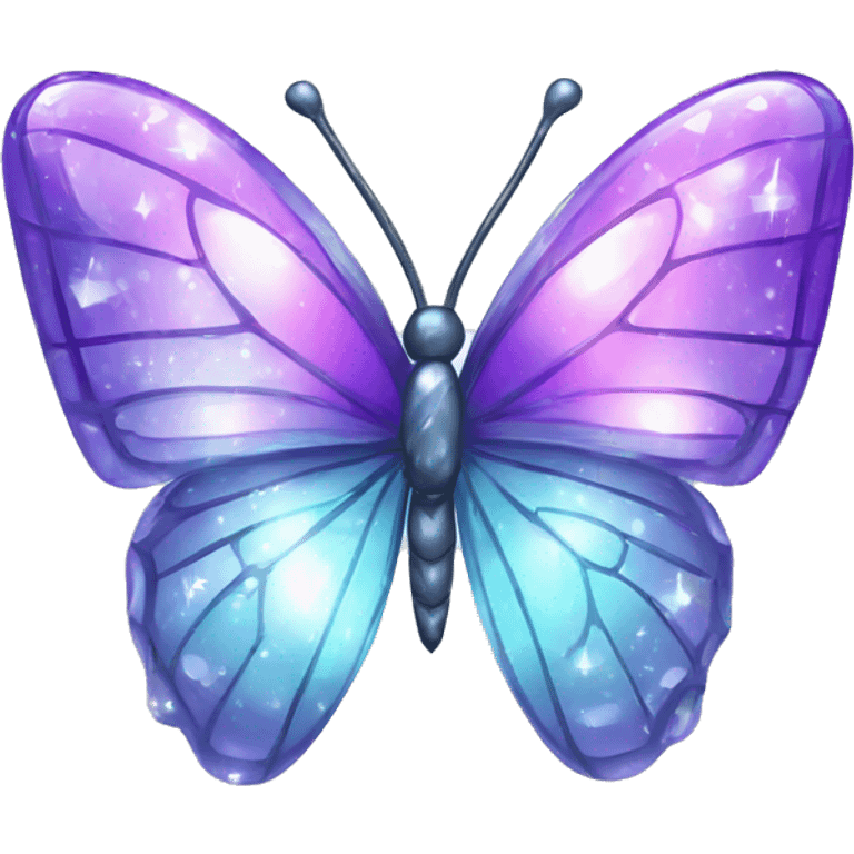 Shiny sparkly glass crystal butterfly emoji