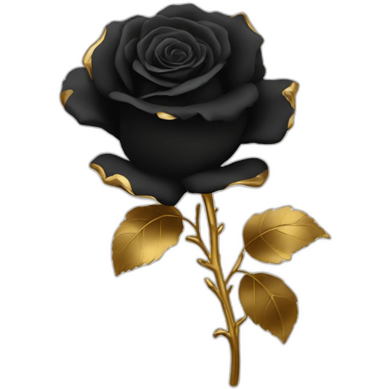 Black rose with gold stem emoji