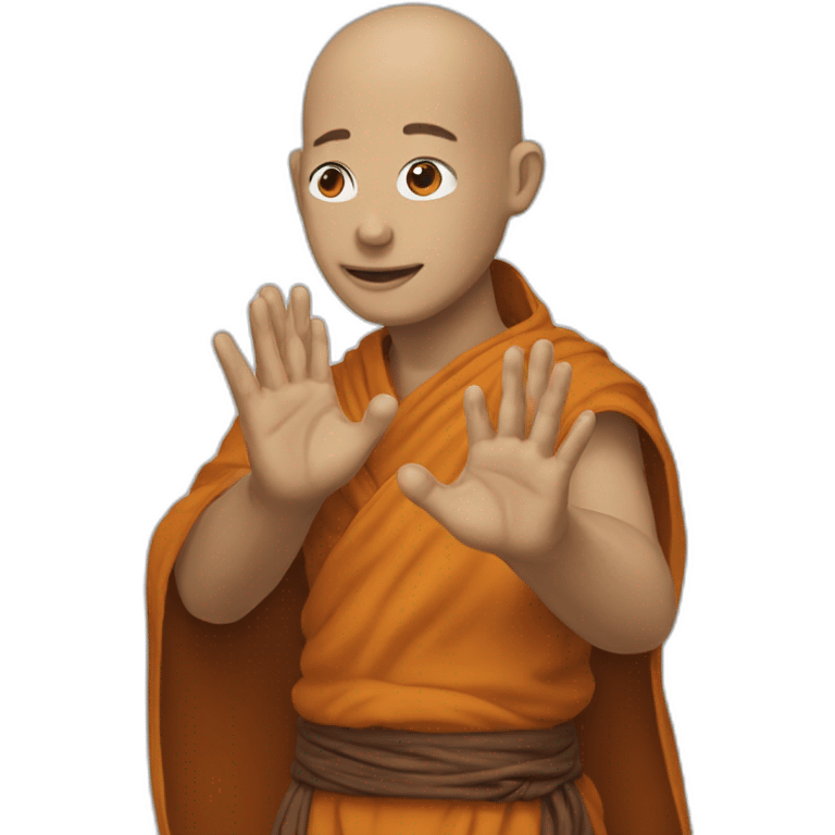 The open hand haling monk emoji