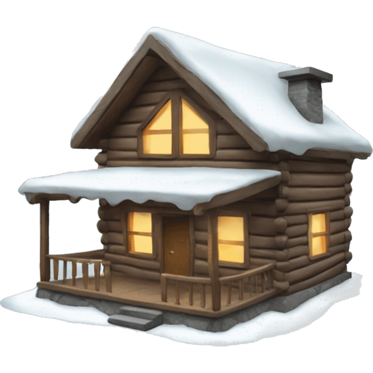 Winter cabin emoji