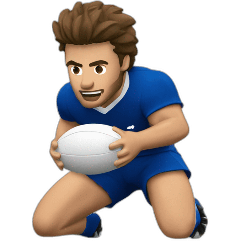 joueur de rugby équipe de France marquant un essai emoji