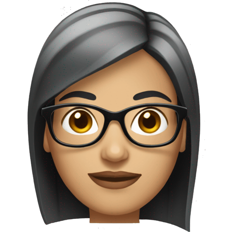 Hispanic white woman with short straight black hair and glasses  emoji