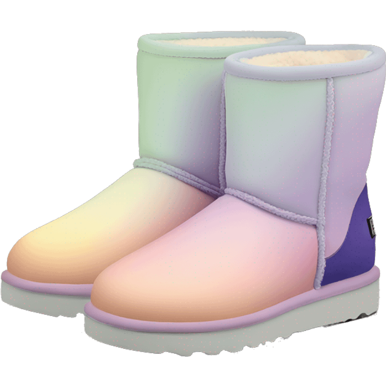 Pastel gradient hue platform short Ugg boots emoji