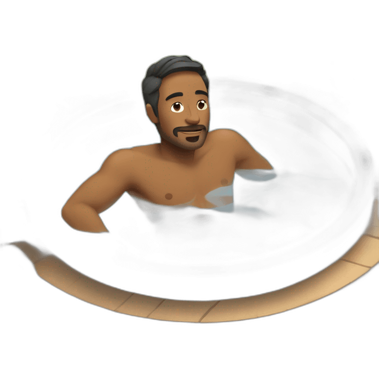 man relaxing in hot tub emoji