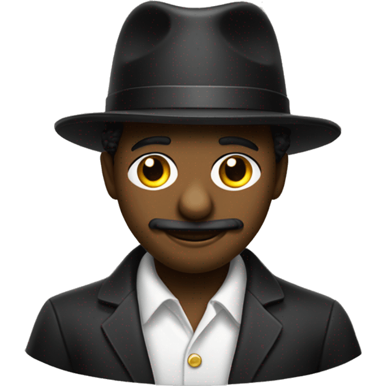 Pessoa PRETA sorrindo e com chapeu de palha emoji