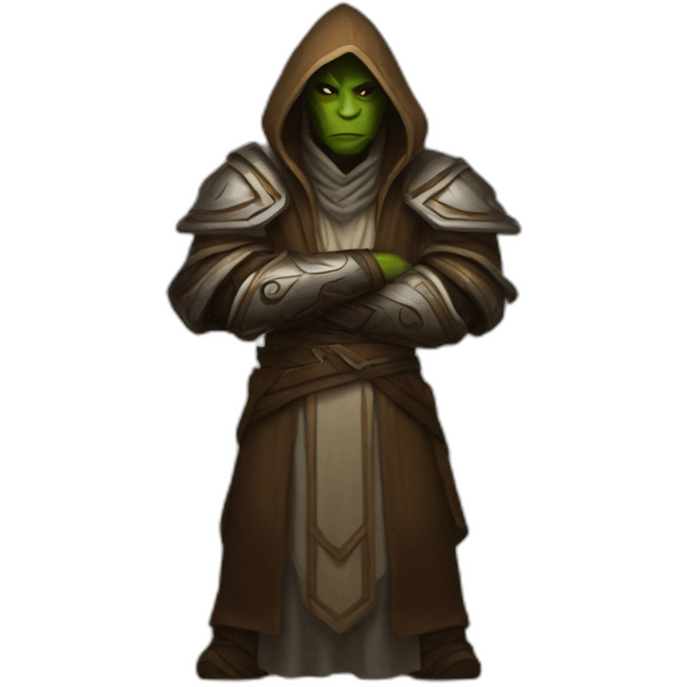 hooded jedi folding arms in world of warcraft emoji