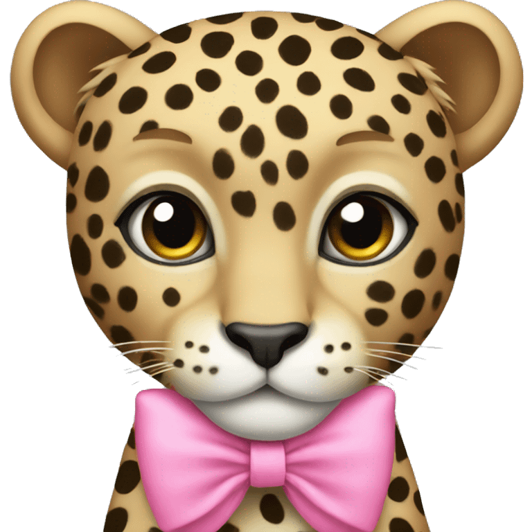 leopard with pink bow  emoji