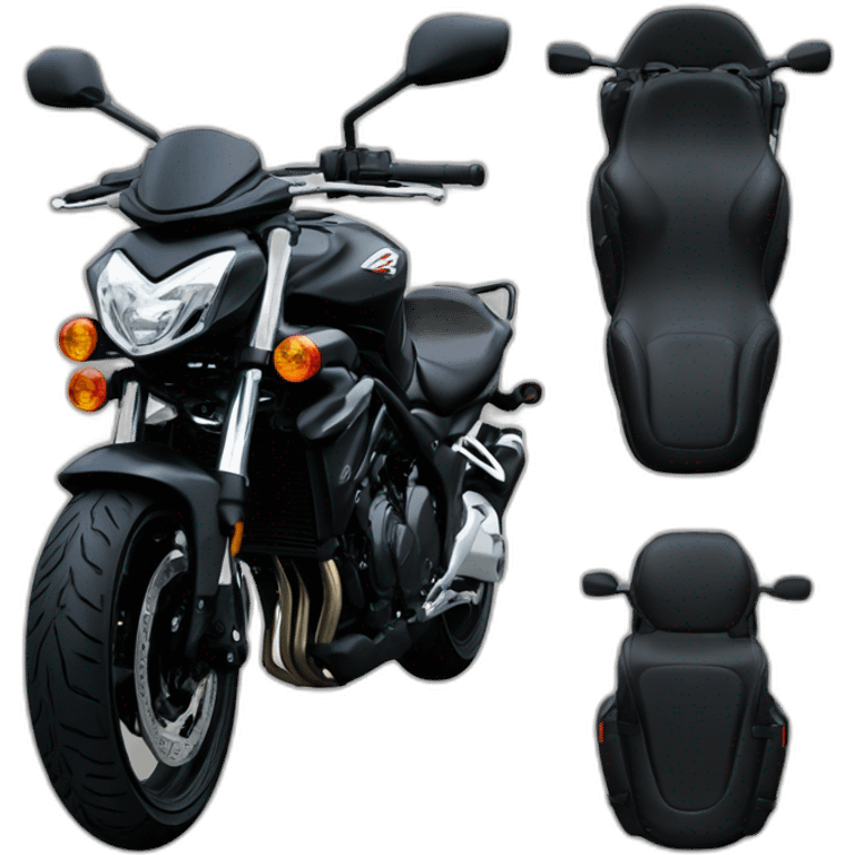 a black suzuki bandit 1200 Naked 2007 with leather seats emoji